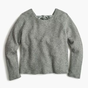 J crew v-back sweater with velvet tie